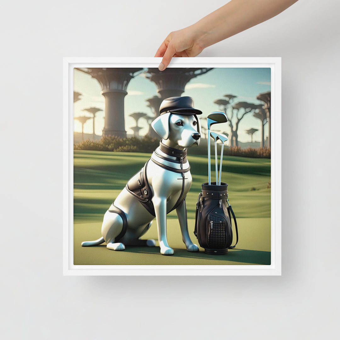 Framed canvas-Labrador Retriever Golfer V18