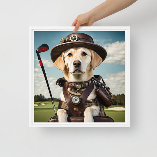 Framed canvas-Labrador Retriever Golfer V20