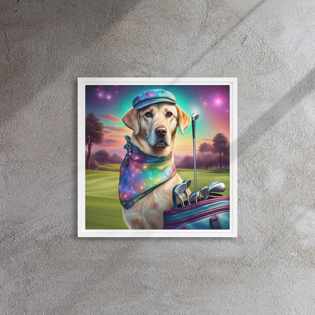 Framed canvas-Labrador Retriever Golfer V21