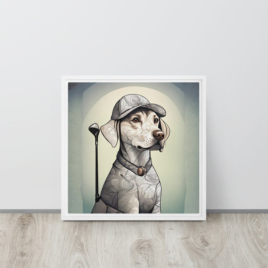 Framed canvas-Labrador Retriever Golfer V22