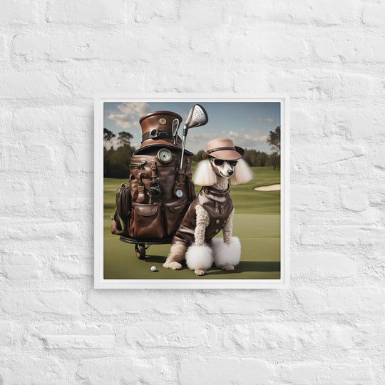Poodle Golfer- Framed canvas v3