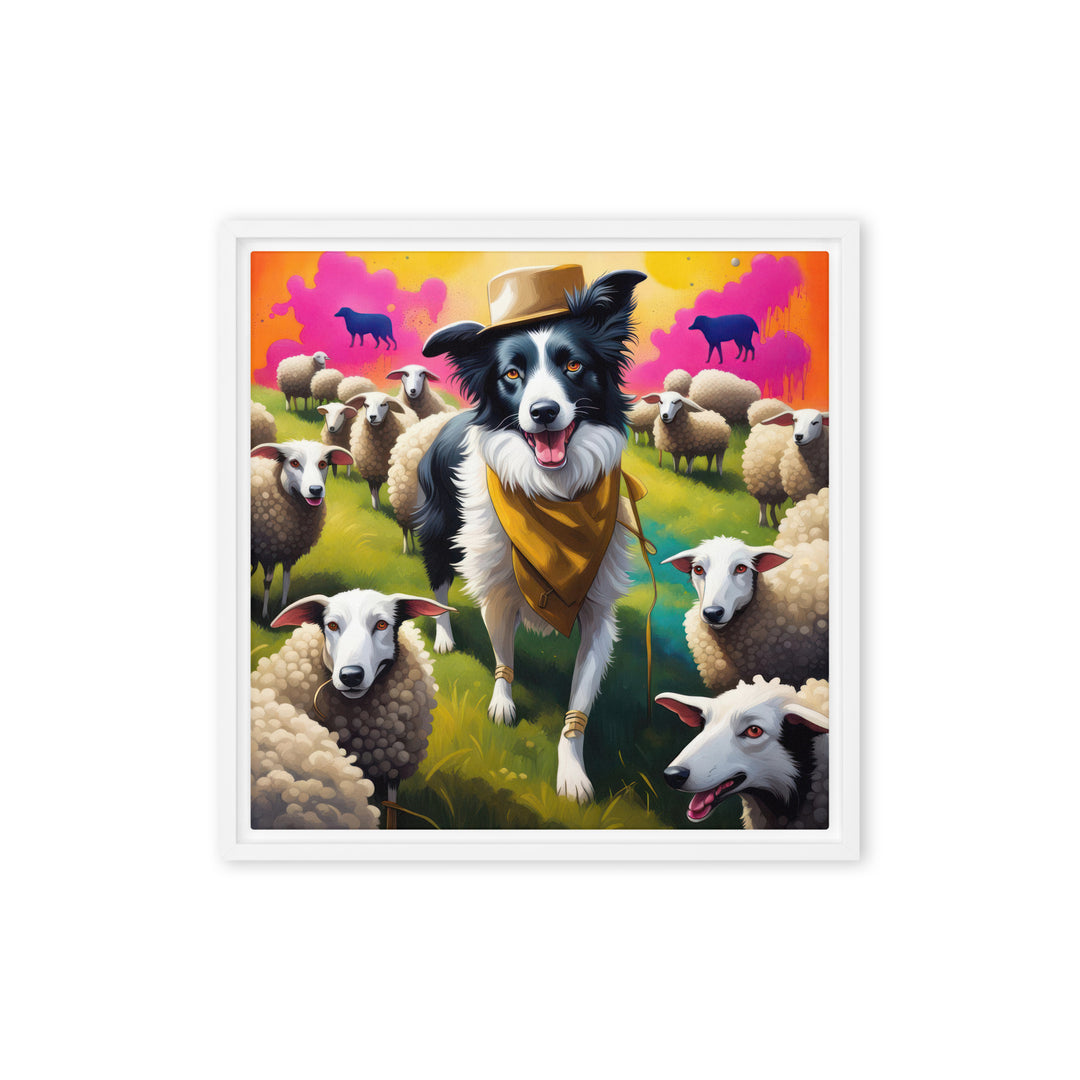 Australian Shepherd- Framed canvas v2