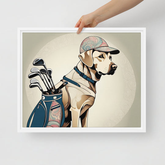 Framed canvas-Labrador Retriever Golfer