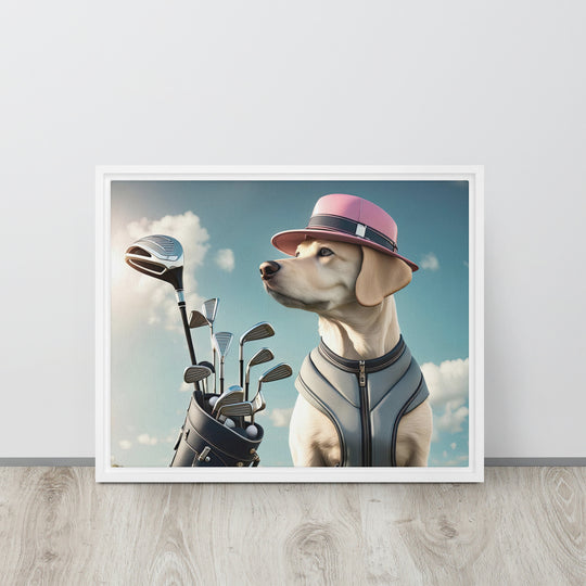 Framed canvas-Labrador Retriever Golfer V4