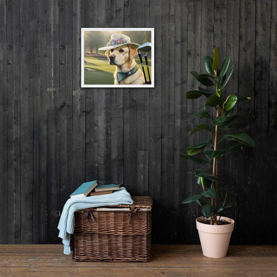 Framed canvas-Labrador Retriever Golfer V5