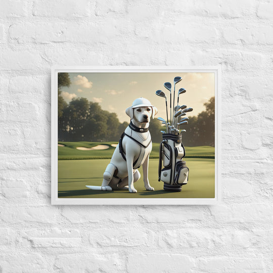 Framed canvas-Labrador Retriever Golfer V6