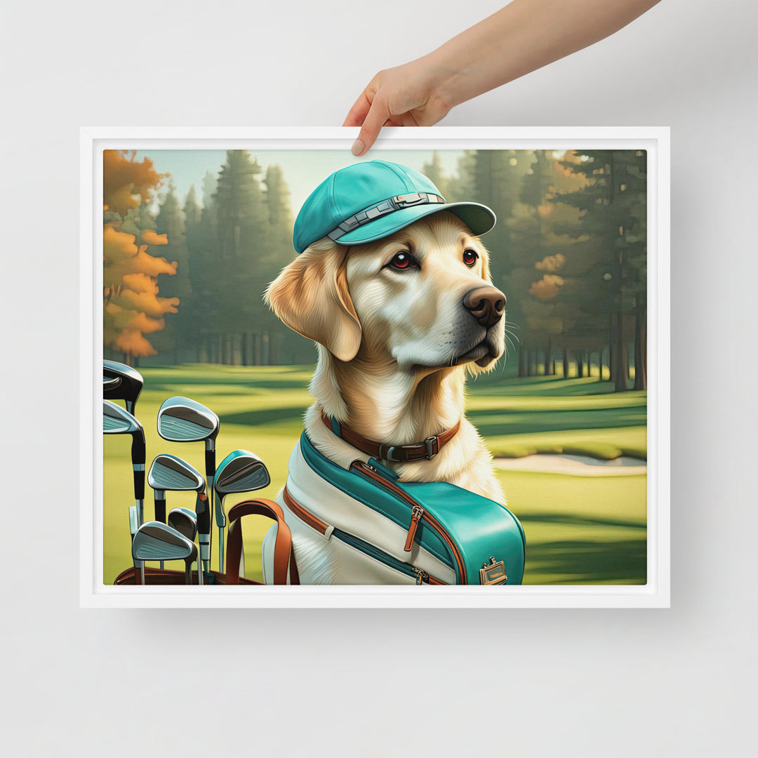 Framed canvas-Labrador Retriever Golfer V10