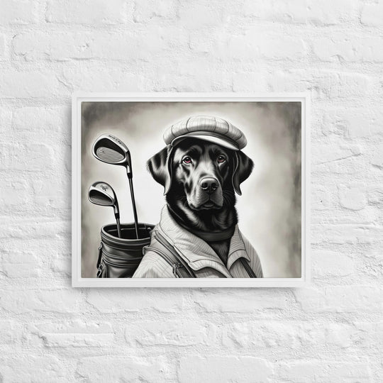 Framed canvas-Labrador Retriever Golfer V11