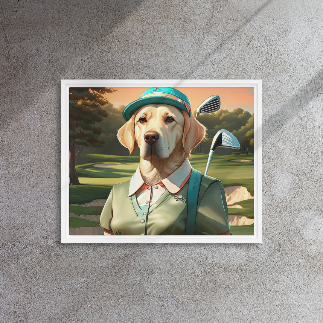 Framed canvas-Labrador Retriever Golfer V14