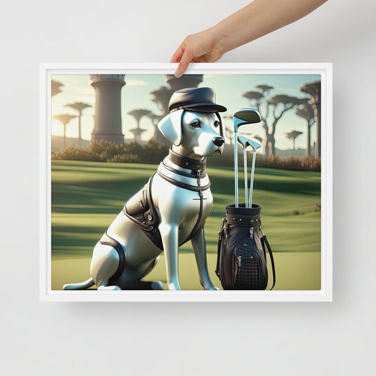 Framed canvas-Labrador Retriever Golfer V18