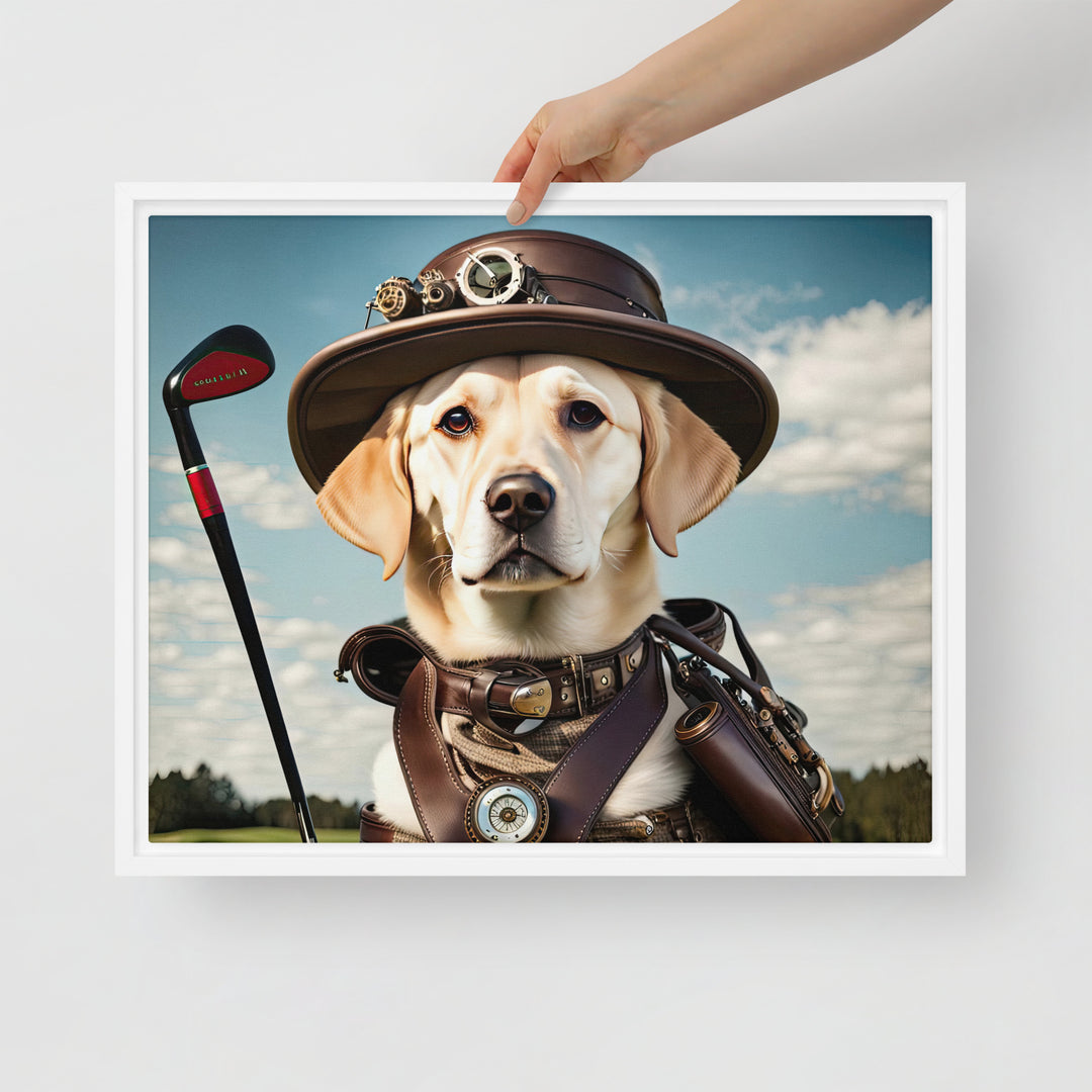 Framed canvas-Labrador Retriever Golfer V20