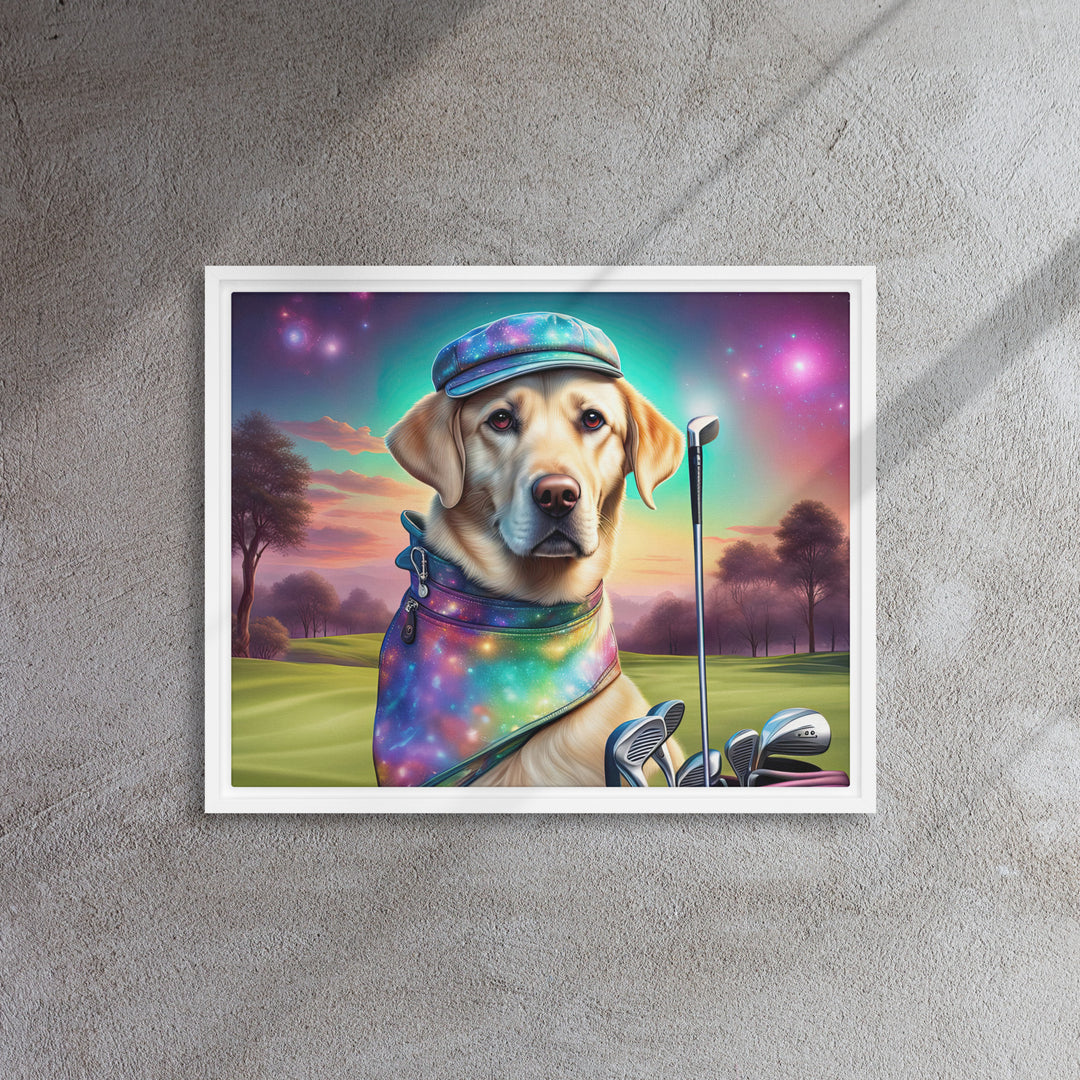 Framed canvas-Labrador Retriever Golfer V21