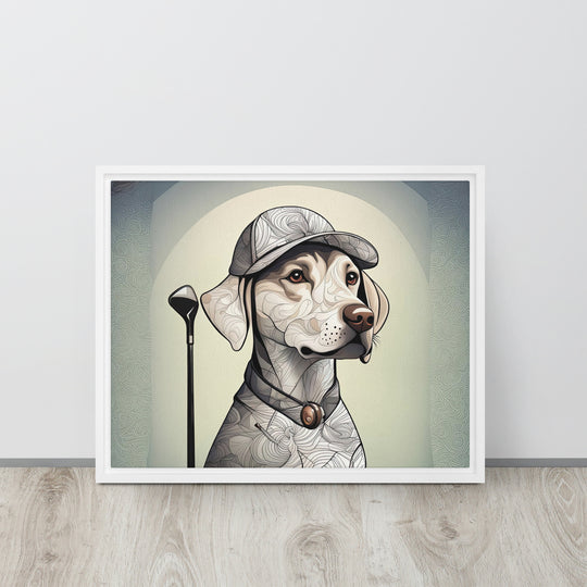 Framed canvas-Labrador Retriever Golfer V22