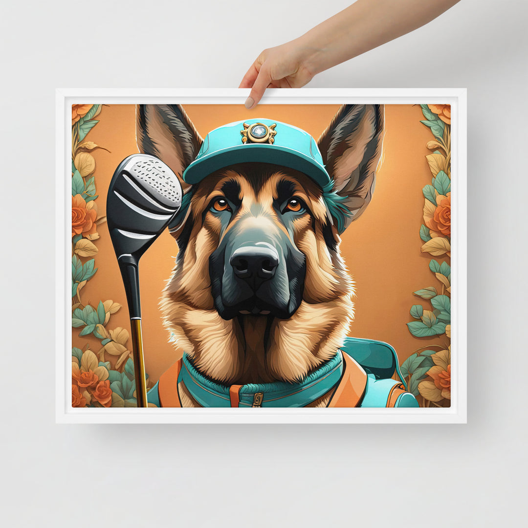 German Shepherd- Framed canvas