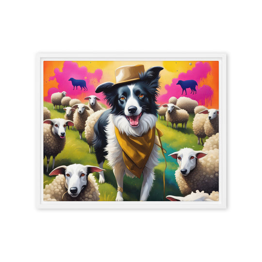 Australian Shepherd- Framed canvas v2