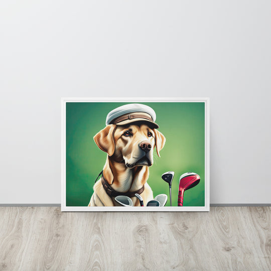 Framed canvas-Labrador Retriever Golfer V3