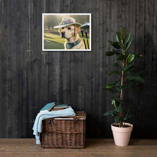 Framed canvas-Labrador Retriever Golfer V5