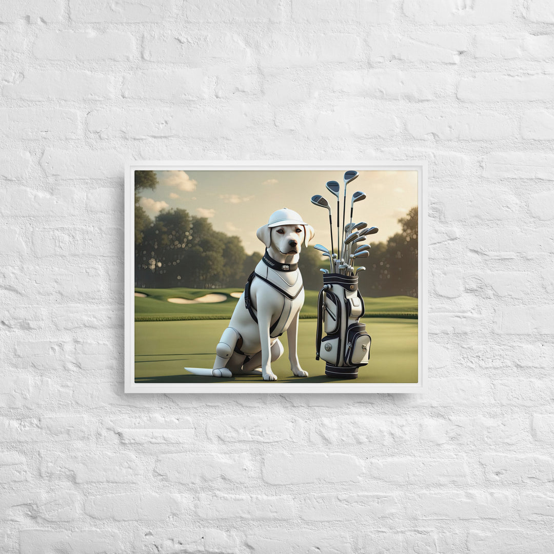 Framed canvas-Labrador Retriever Golfer V6