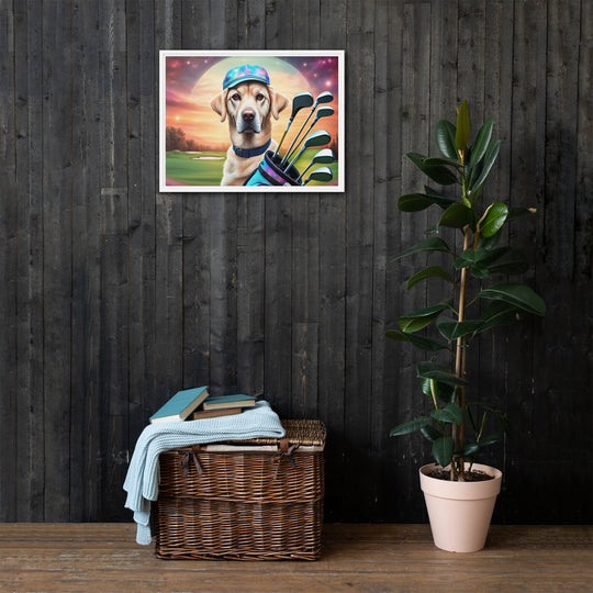 Framed canvas-Labrador Retriever Golfer V13