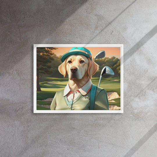 Framed canvas-Labrador Retriever Golfer V14