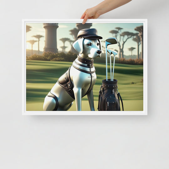 Framed canvas-Labrador Retriever Golfer V18