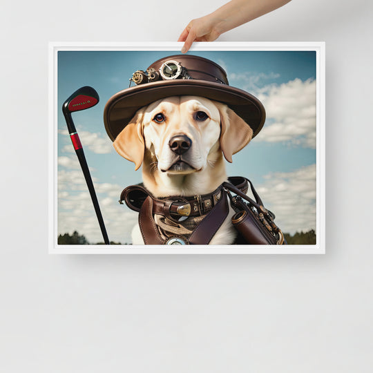 Framed canvas-Labrador Retriever Golfer V20