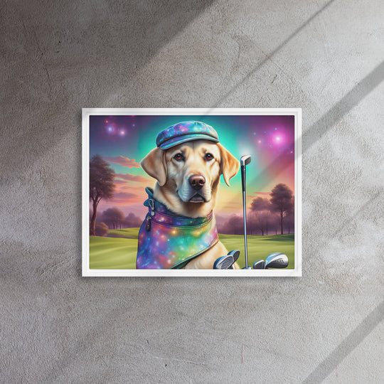 Framed canvas-Labrador Retriever Golfer V21