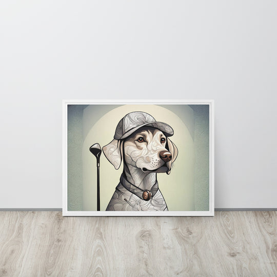 Framed canvas-Labrador Retriever Golfer V22