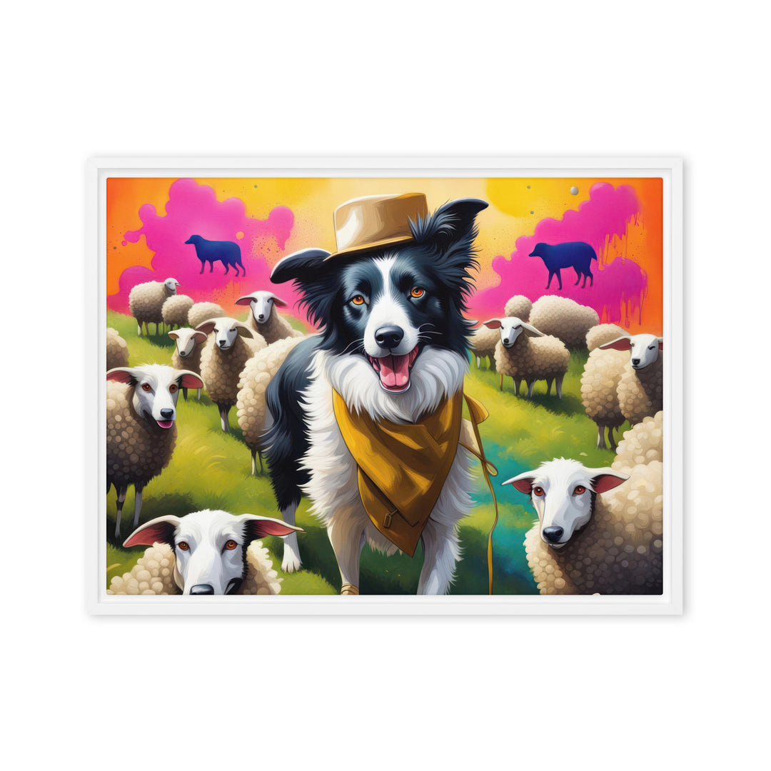 Australian Shepherd- Framed canvas v2