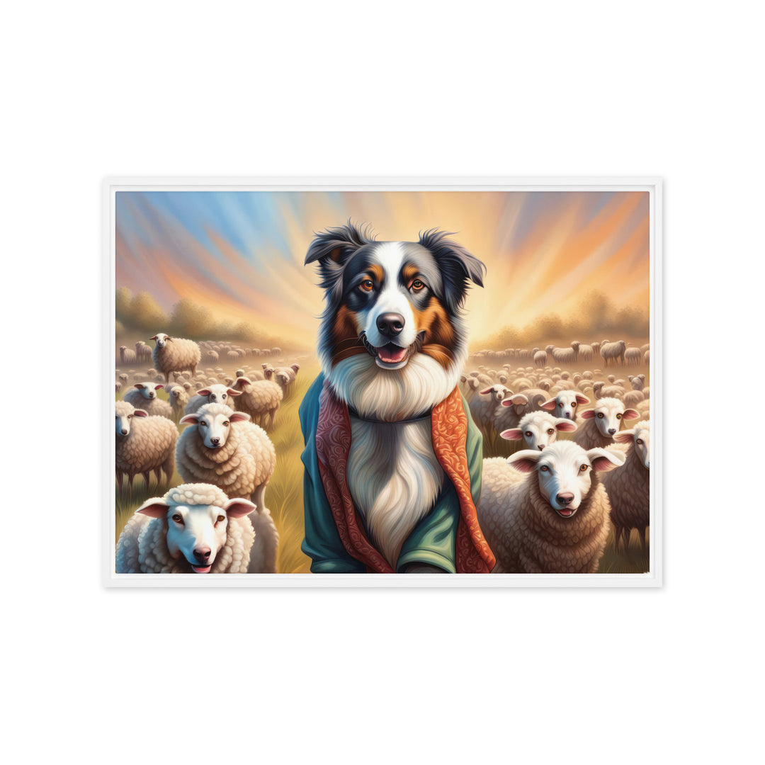 Australian Shepherd- Framed canvas