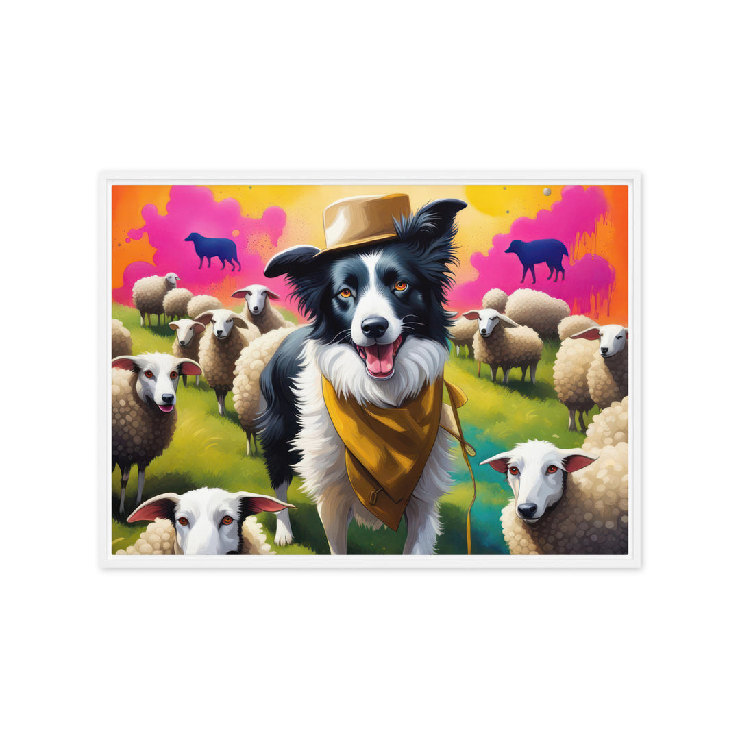 Australian Shepherd- Framed canvas v2