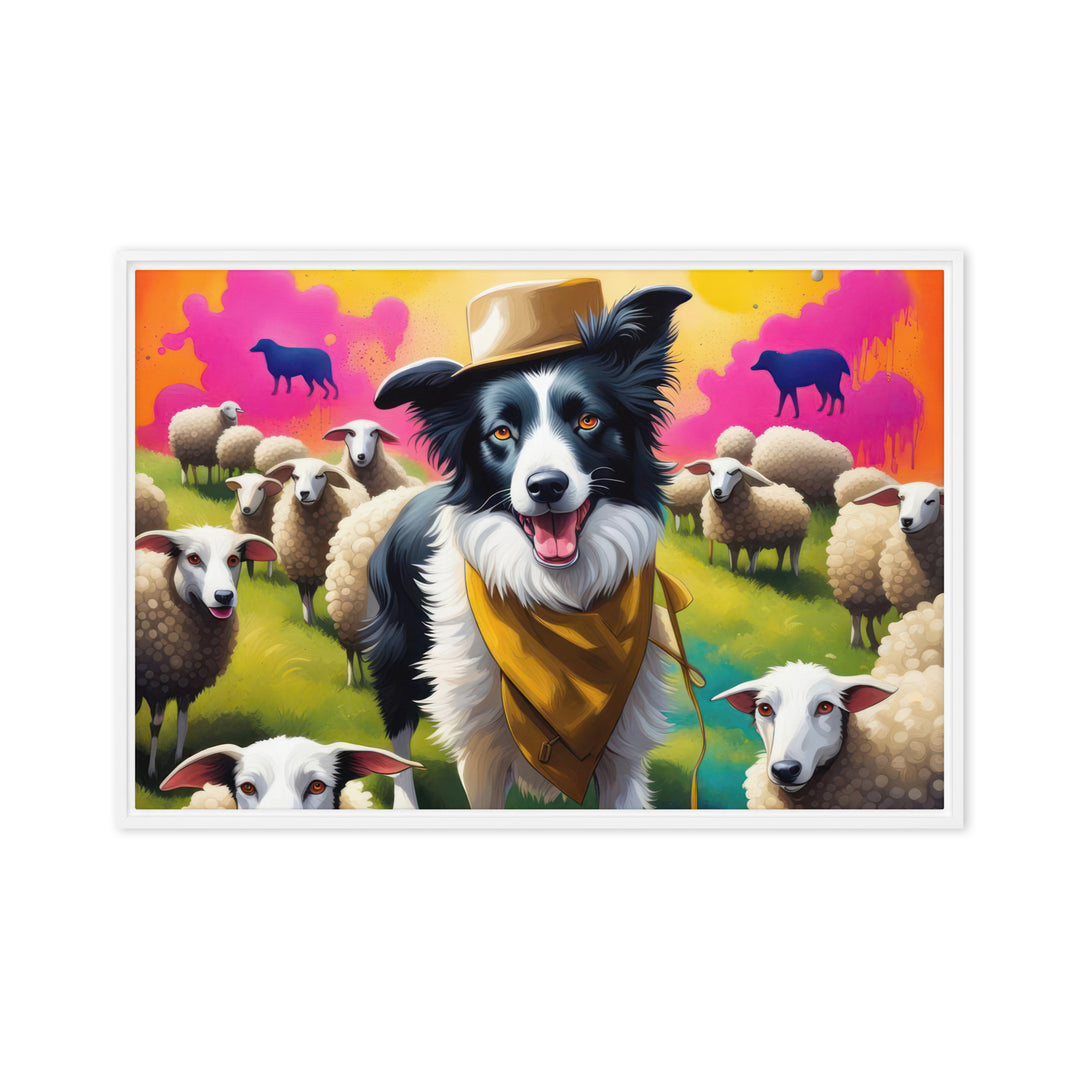 Australian Shepherd- Framed canvas v2