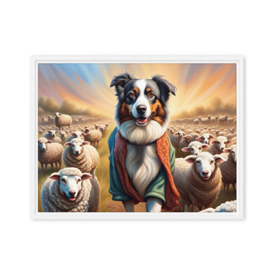 Australian Shepherd- Framed canvas