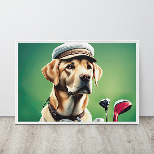 Framed canvas-Labrador Retriever Golfer V3