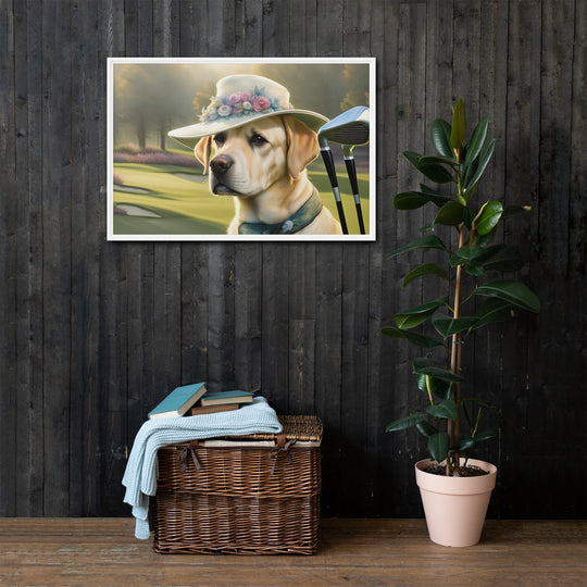 Framed canvas-Labrador Retriever Golfer V5