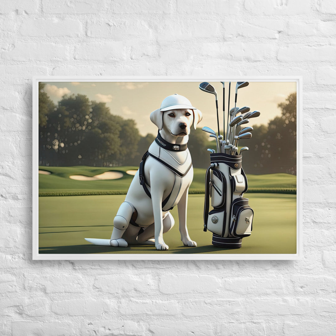 Framed canvas-Labrador Retriever Golfer V6