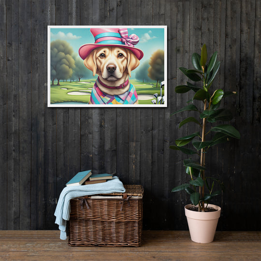 Framed canvas-Labrador Retriever Golfer V9