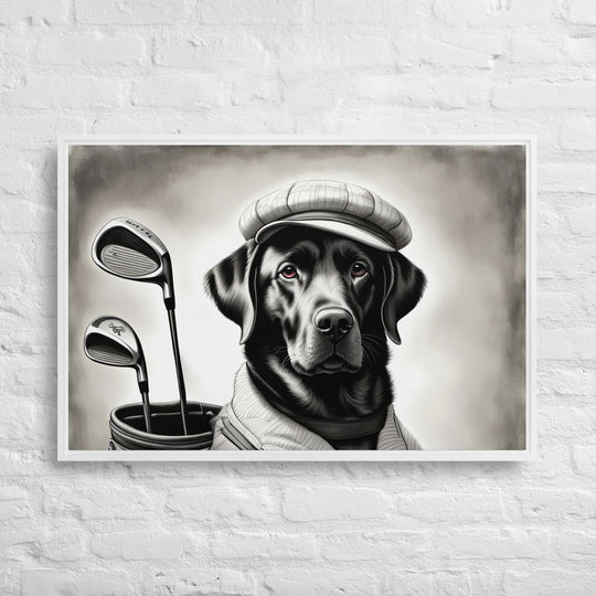 Framed canvas-Labrador Retriever Golfer V11