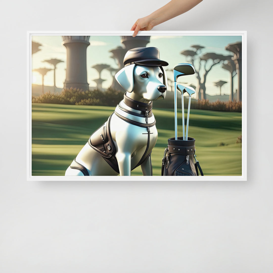 Framed canvas-Labrador Retriever Golfer V18