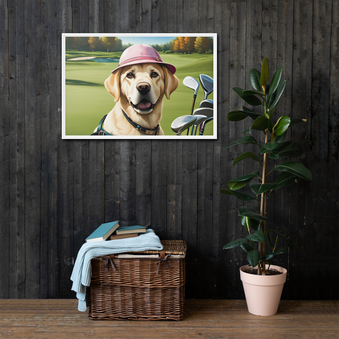 Framed canvas-Labrador Retriever Golfer V19