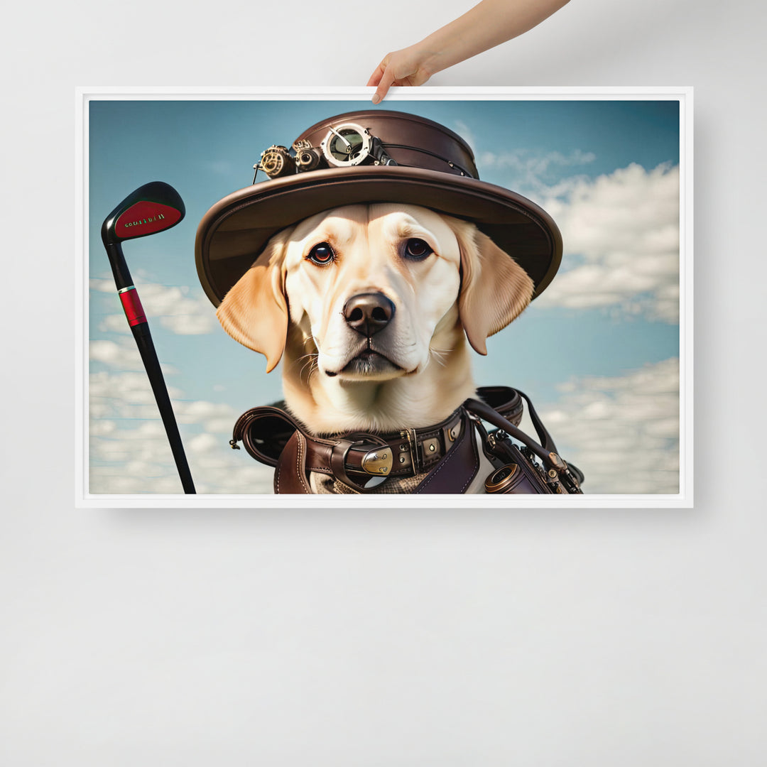 Framed canvas-Labrador Retriever Golfer V20