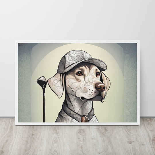 Framed canvas-Labrador Retriever Golfer V22