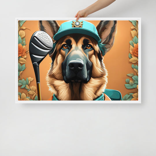 German Shepherd- Framed canvas