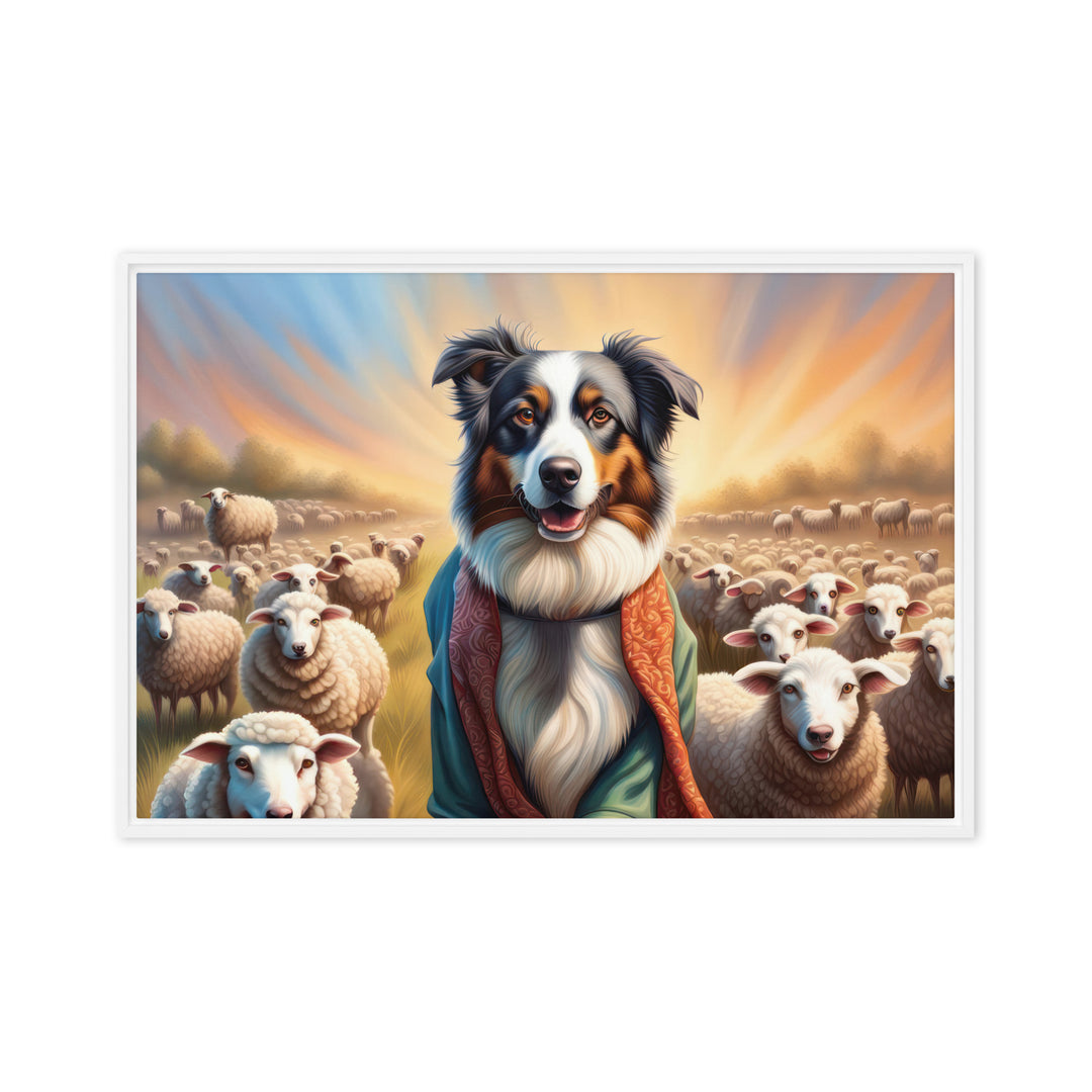 Australian Shepherd- Framed canvas