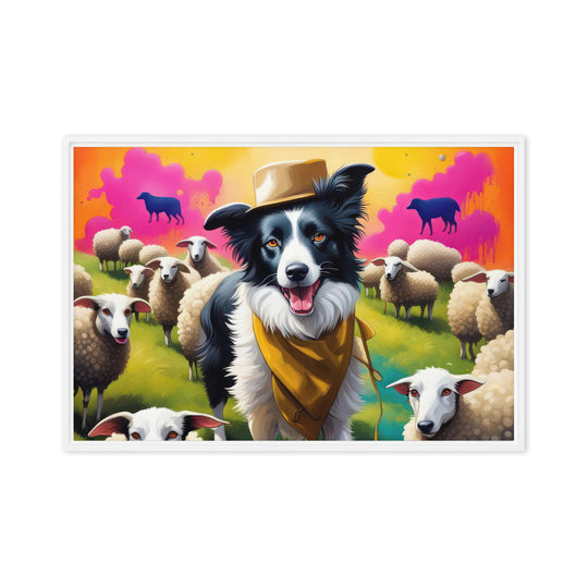 Australian Shepherd- Framed canvas v2