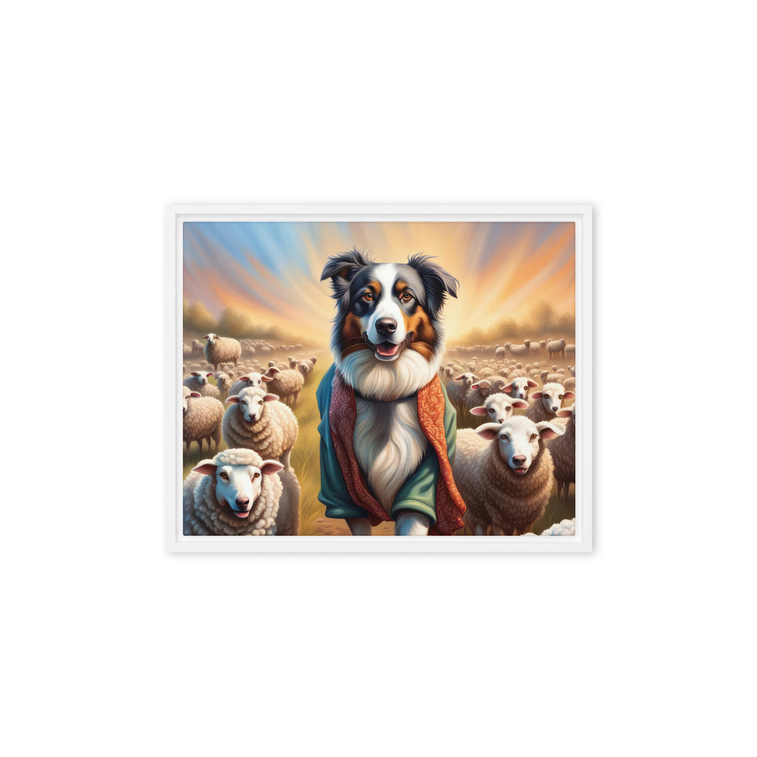 Australian Shepherd- Framed canvas