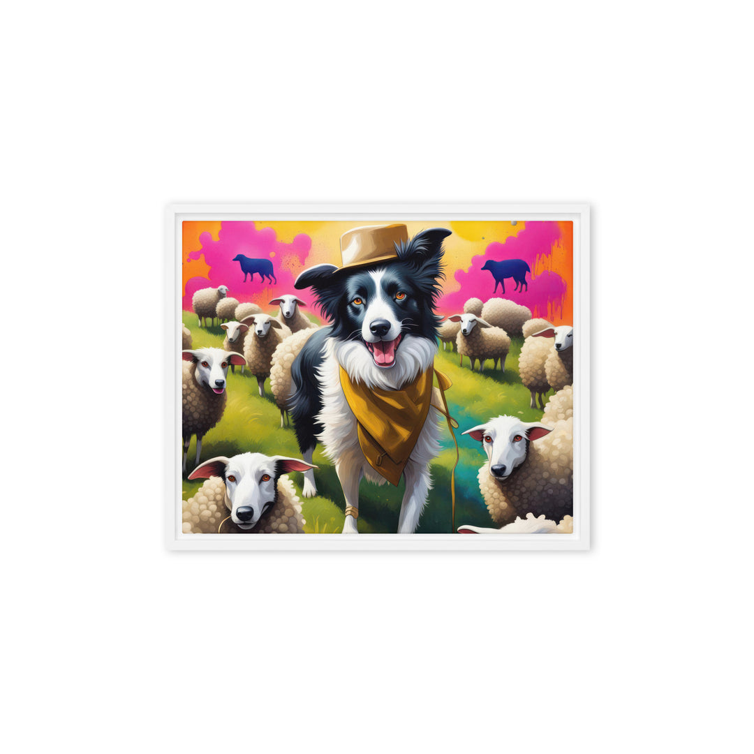 Australian Shepherd- Framed canvas v2