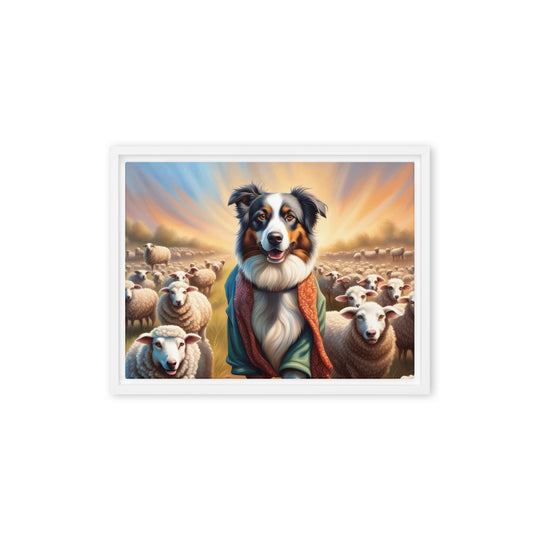 Australian Shepherd- Framed canvas