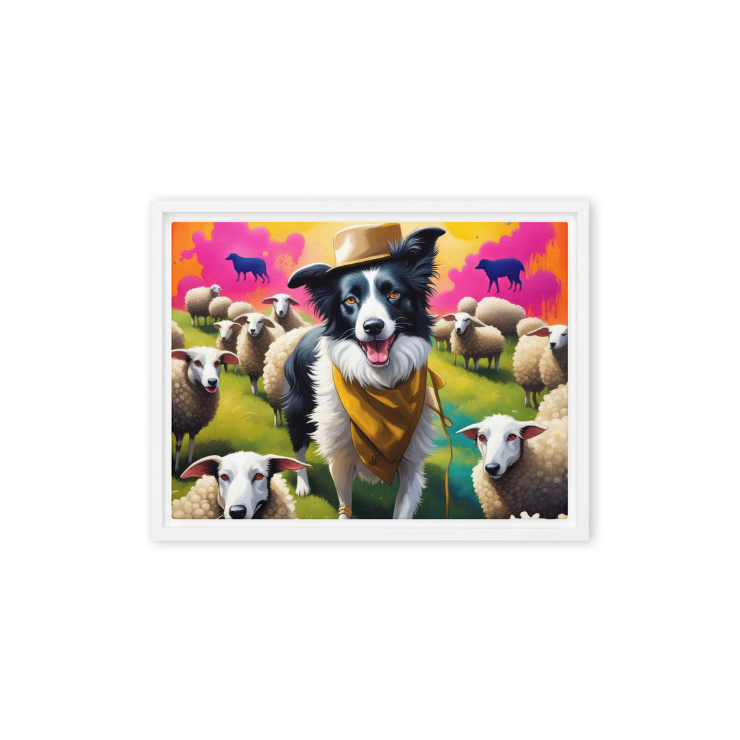 Australian Shepherd- Framed canvas v2