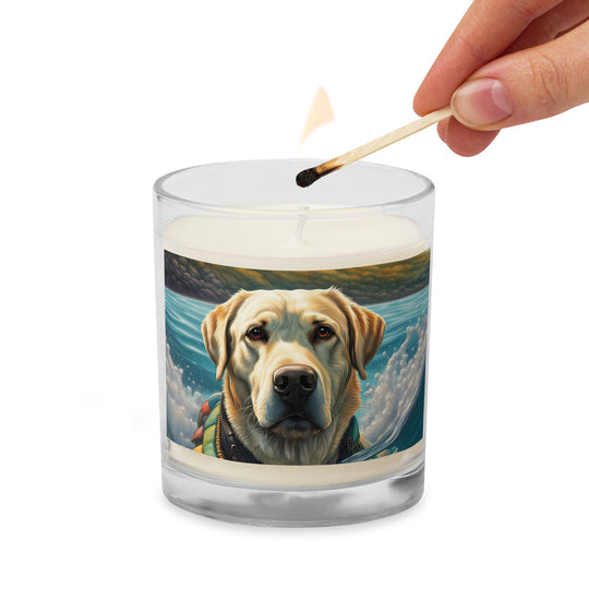 Glass jar soy wax candle-Labrador Retriever V4